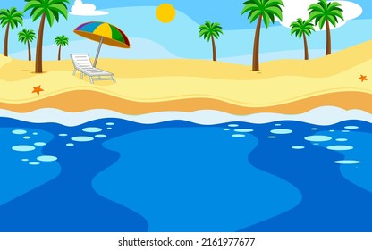 Cartoon Beach Background Palms Tree Vector Stock Vector (Royalty Free ...