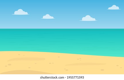 Cartoon beach background. Vector illustration