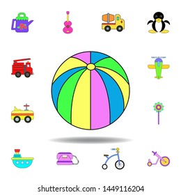 cartoon beach ball toy colored icon. set of children toys illustration icons. signs, symbols can be used for web, logo, mobile app, UI, UX