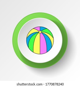 cartoon beach ball toy colored button icon. Signs and symbols can be used for web, logo, mobile app, UI, UX