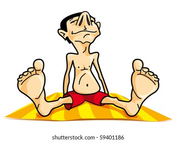 cartoon beach boy â?? vector illustration