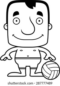 A cartoon beach volleyball player man smiling.