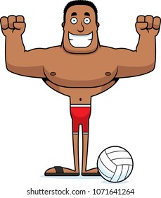 A cartoon beach volleyball player smiling.