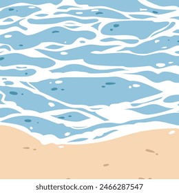 cartoon beach waves ashore background