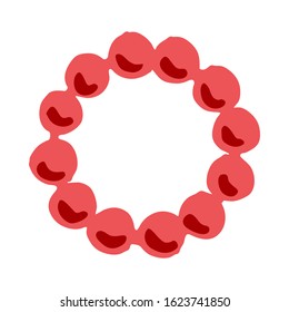 Cartoon beaded bracelet flat icon isolated on white background. Vector illustration