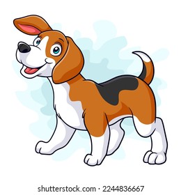 Cartoon beagle dog on white background