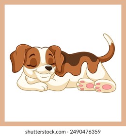 cartoon beagle dog sleeping soundly