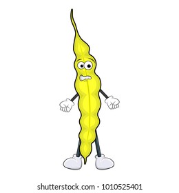 cartoon bean scared illustration isolated on white background