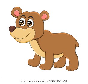Cartoon bear animal isolated on white background
