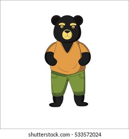 Cartoon bear. Can be used for children illustration and books.