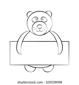 Cartoon bear with a card. Jpg version also available in gallery