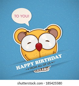 Cartoon bear character cut out from paper. Vector collection.