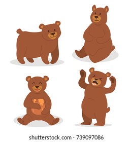 Cartoon Bear Character Teddy Pose Vector Stock Vector (Royalty Free ...