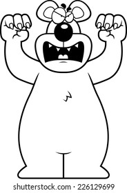 A cartoon bear with claws out ready to attack.