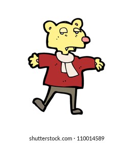cartoon bear in clothes