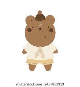 Cartoon bear. Colorful vector illustration, flat style. design for greeting cards, print, poster, baby shower

