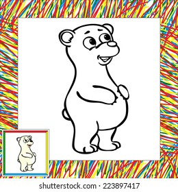 Cartoon Bear Coloring Book Border Vector Stock Vector (royalty Free 