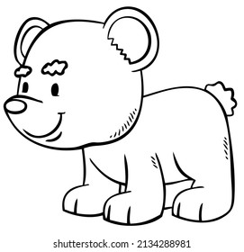 Cartoon bear for coloring page.