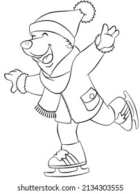 Oso de caricatura para página de colorear.