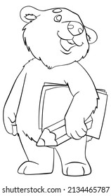 Cartoon bear for coloring page.