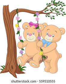 Cartoon bear couple