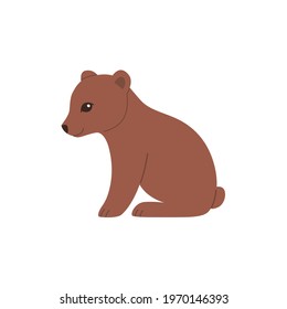 Cartoon bear, cute character for children. Vector illustration in cartoon style for abc book, poster, postcard. Animal alphabet - letter B.