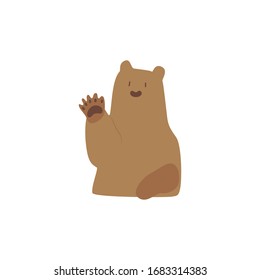 Cartoon bear. Cute Cartoon bear, Vector illustration on a white background. Drawing for children.