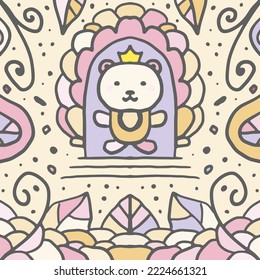 cartoon bear doodle vector background