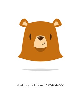 Cartoon bear face vector isolated
