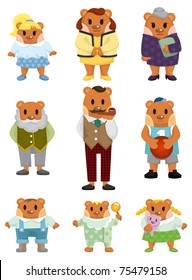 cartoon bear family icon