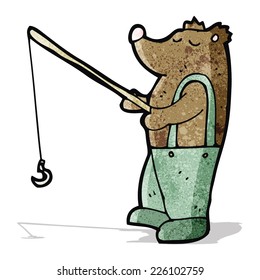 cartoon bear with fishing rod