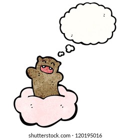 cartoon bear floating on cloud cartoon bear floating on cloud