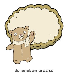 cartoon bear in front of cloud with space for text