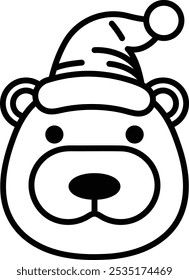 A cartoon bear with a hat on its head