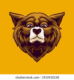 cartoon bear head vector illustration