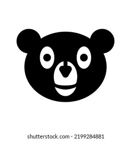 Cartoon bear head. Vector illustration on white background. 