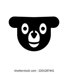 Cartoon bear head. Vector illustration on white background. 