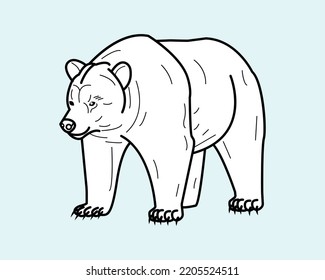 Cartoon Bear icon illustration template for many purpose. Drawing lesson for children. Vector illustration	