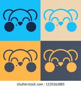 Cartoon bear icon, logo.