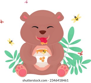 cartoon bear illustration, cartoon drawing, animal vector