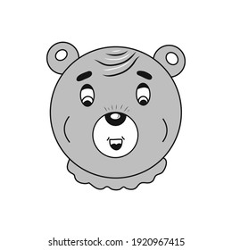 Cartoon bear illustration. Idea for logos, icons, decors, gifts, books. Isolated vector illustration.
