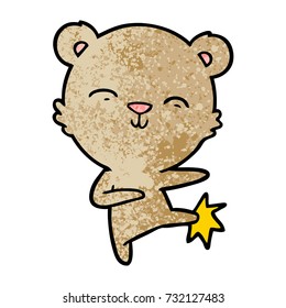 cartoon bear kicking