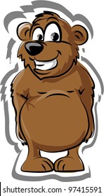 Cartoon Bear label , vector