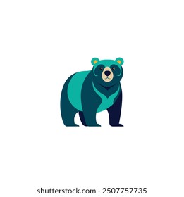 cartoon  bear logo vector illustation