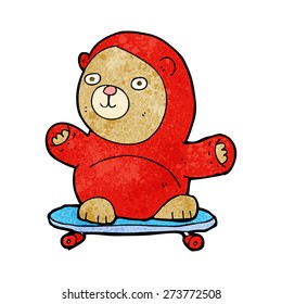 oso de dibujos animados en skateboard