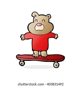 cartoon bear on skateboard
