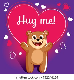 Cartoon bear ready for a hugging