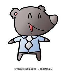 cartoon bear in shirt and tie