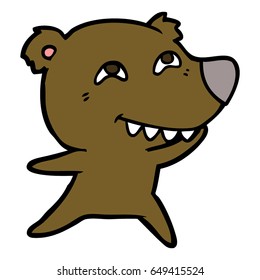 cartoon bear showing teeth