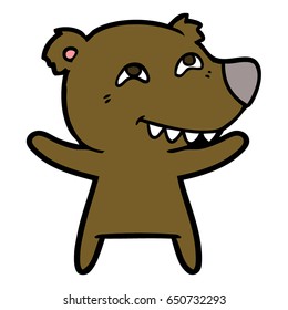 cartoon bear showing teeth